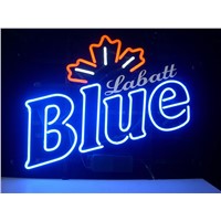 NEON SIGN For  Labatt Blue  Signboard REAL GLASS BEER BAR PUB  display   christmas Light Signs 17*14&quot;