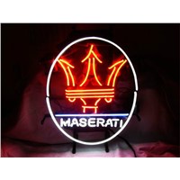 NEON SIGN For MASERATI EUROPEAN AUTO  Signboard REAL GLASS BEER BAR PUB  display  RESTAURANT outdoor Light Signs 17*14&amp;amp;quot;
