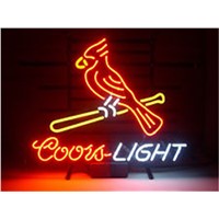 NEON SIGN For COORS LIGHT CARDINALS SIGN Signboard REAL GLASS BEER BAR PUB  display   christmas Light Signs 17*14&amp;amp;quot;