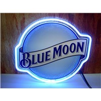 NEON SIGN For BLUE MOON Signage REAL GLASS BEER BAR PUB Club display Restaurant Signboard  Shop Light Signs 17*14&quot;