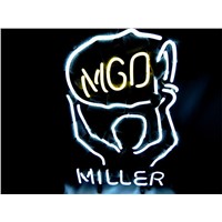NEON SIGN For  MILLER LITE MGD  Signboard REAL GLASS BEER BAR PUB  display  RESTAURANT outdoor Light Signs 17*14&amp;amp;quot;