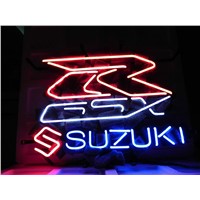 NEON SIGN For SUZUKI ASIAN AUTO    Signboard REAL GLASS BEER BAR PUB  display  RESTAURANT outdoor Light Signs 17*14&amp;amp;quot;