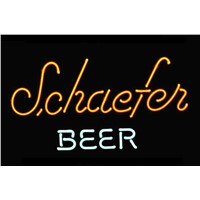 NEON SIGN For SCHAEFER BEER LOGO  Signboard REAL GLASS BEER BAR PUB  display  christmas Light Signs 17*14&amp;amp;quot;