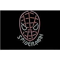 NEON SIGN For SPIDERMAN SUPER MAN LOGO  Signboard REAL GLASS BEER BAR PUB  display  christmas Light Signs 17*14&amp;amp;quot;