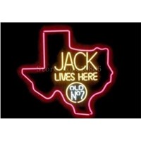 NEON SIGN For New Big Jack Daniel&amp;amp;#39;s Jack Lives Here Texas Handcrafted Signboard REAL GLASS BEER BAR PUB  Shop Light Signs 17*14&amp;amp;quot;
