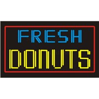 17*14&amp;quot;  Fresh Donuts BEER NEON SIGN REAL GLASS BEER BAR PUB LIGHT SIGNS store display  Restaurant  Shop Advertising Lights