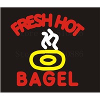 NEON Sign Board For Fresh Bagel Hot  Open Real GLASS Tube PUB Restaurant Signboard Display Store Shop Light Custom Signs 17*14&amp;amp;quot;