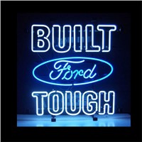 17*14&amp;amp;quot; FORD BUILT TOUGH NEON SIGN Signboard REAL GLASS BEER BAR PUB  Billiards display  Restaurant  Shop christmas Light Signs