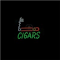 17*14&amp;amp;quot; CIGARS outdoor NEON SIGN Signboard REAL GLASS BEER BAR PUB  Billiards  store display  Restaurant  Shop Signs Bulb