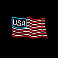 17*14&quot; USA Flag  NEON SIGN Signboard REAL GLASS BEER BAR PUB  Billiards display  Restaurant  Shop christmas Light Signs