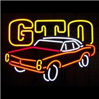 17*14&amp;amp;quot;  AMERICAN AUTO PONTIAC GTO  CAR NEON SIGN Signboard REAL GLASS BEER BAR PUB  display  Restaurant   outdoor Light Signs