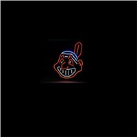 NEON SIGN For MLB CLEVELAND INDIANS BASEBALL   Signboard REAL GLASS BEER BAR PUB  display Restaurant  outdoor Light Signs 17*14&amp;amp;quot;