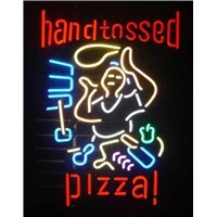 NEON SIGN for handtossed pizza  REAL GLASS BEER BAR PUB  display  Light Signs Signboard   Store Shops 19*15&quot;