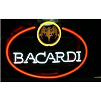 NEON SIGN For  BIG BACARDI BAT RUM LOGO  Signboard REAL GLASS BEER BAR PUB  display  RESTAURANT outdoor Light Signs 17*14&amp;amp;quot;