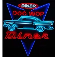 NEON SIGN diner doo wop dinen REAL GLASS BEER BAR PUB  display  Light Signs Signboard   Store Shops 19*15&amp;amp;quot;
