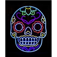 NEON SIGN for skull  avatar  REAL GLASS BEER BAR PUB  display  Light Signs Signboard  signage Store Shops  Decor 19*15&quot;