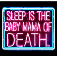 NEON SIGN for sleep is the baby mama of death Pirate REAL GLASS BEER BAR PUB  display  Light Signs Signboard   Store Shop 19*15&amp;amp;quot;