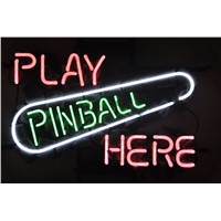 NEON SIGN For Play Pinball Here Game Room Signboard REAL GLASS BEER BAR PUB  display  outdoor Light Signs 17*14&amp;amp;quot;