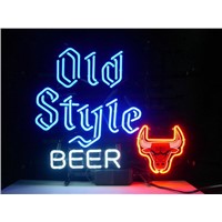 Custom Business NEON SIGN board For NBA CHICAGO BULLS OLD STYLE BEER BASKETBALL GLASS Tube BEER BAR PUB Club  Light Signs 17*14&amp;amp;quot;