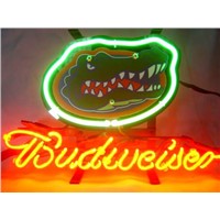 NEON SIGN board For FLORIDA GATORS BUDWEISER  Baseball Football  Devor GLASS Tube BEER BAR PUB Club Shop Light Signs 17*14&amp;amp;quot;