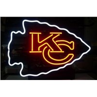 Business Custom NEON SIGN board For Football LED Kansas City Chiefs REAL GLASS Tube BEER BAR PUB Club Shop Light Signs 15*12&amp;amp;quot;