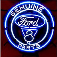 Business Custom NEON SIGN board Forautomobile Ford V8 Motor Company REAL GLASS Tube BEER BAR PUB Club Shop Light Signs 16*15&amp;amp;quot;