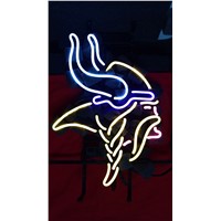 Custom Business NEON SIGN board For  MINNESOTA VIKINGS FOOTBALL REAL GLASS Tube BEER BAR PUB Club Shop Light Signs 17*14&amp;amp;quot;