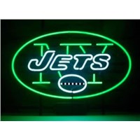 Business Custom NEON SIGN board For Football LED New York Jets REAL GLASS Tube BEER BAR PUB Club Shop Light Signs 15*12&quot;