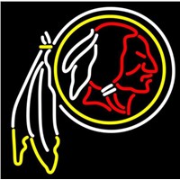 Business Custom NEON SIGN board For Football LED Washington Redskins REAL GLASS Tube BEER BAR PUB Club Shop Light Signs 15*13&amp;amp;quot;