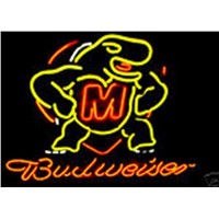 Business Custom NEON SIGN board For NCAA College Maryland Budweiser REAL GLASS Tube BEER BAR PUB Club Shop Light Signs 16*15&amp;amp;quot;