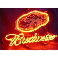 NEON SIGN For New Budweiser Nascar #48 Racing Car Signboard REAL GLASS BEER BAR PUB  display Shop Custom Light Signs 17*14&quot;