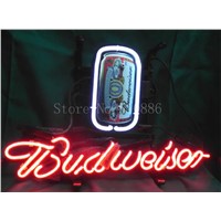 NEON SIGN For New American Budweiser Lager  Signboard REAL GLASS BEER BAR PUB  display Shop Store Custom Light Signs 17*14&amp;amp;quot;