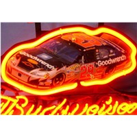 NEON SIGN board For Budweiser Autographed Nascar #29 Racing Car GLASS Tube BEER BAR PUB  store display  Shop Light Signs 17*14&quot;