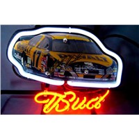 NEON SIGN board For Budweiser Autographed Nascar #17 Racing Car GLASS Tube BEER BAR PUB  store display  Shop Light 17*14&quot;