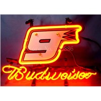 NEON SIGN board For Budweiser Autographed Nascar #9 Racing Car GLASS Tube BEER BAR PUB  store display  Shop Light Signs 17*14&amp;amp;quot;