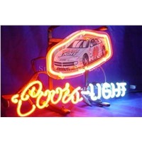 NEON SIGN board For Coors Light Nascar #40 Stirling Marlin Car GLASS Tube BEER BAR PUB  store display  Shop Light Signs 17*14&quot;