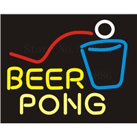 NEON SIGN For Maitini Bar Open Cave Wine&amp;Beer Pong Real GLASS Tube Beer PUB Restaurant Signboard display Shop Light Signs 17*14&quot;