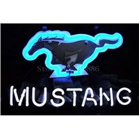 NEON SIGN For American automobile Ford Mustang Motor Company Real GLASS Tube BEER BAR PUB store display  Shop Light Signs 17*14&amp;amp;quot;