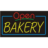 NEON Sign Board For Food Bakery Open Bagels Real GLASS Tube Restaurant Signboard Display Store Shop Light Custom Signs 17*14&amp;amp;quot;