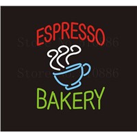 NEON Sign Board Espresso Brakery Baking Bred GLASS Tube Coffee Club  Signboard Display Store Shop Restaurant Light Custom 17*14&amp;amp;quot;
