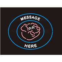 Custom NEON Sign Board Messge Here Pig Glass Tube Beer Bar Club Pub Display Store Shop Light Signboard Signage Signs 17*14&quot;