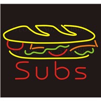 Custom NEON Sign Board Subs Hamburger Bred Glass Tube Beer Bar Club Pub Display Store Shop Light Signboard Signage Signs 17*14&amp;amp;quot;