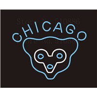 Custom Signage NEON SIGNS For Chicago Real GLASS Tube BAR PUB Signboard Display Decorate Store Shop Light Sign 17*14&amp;amp;quot;