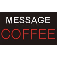 Custom Signage NEON SIGNS Message Coffee Donuts Real GLASS Tube BAR PUB Signboard Display Decorate Store Shop Light Sign 17*14&quot;