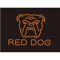 Custom Signage NEON SIGNS For Red Dog  Sports GLASS Tube BAR PUB Signboard Display Decorate Store Shop Light Sign 17*14&quot;