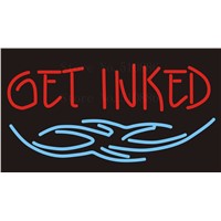 Custom Signage NEON SIGNS For Get Inked   Real GLASS Tube BAR PUB Signboard Display Decorate Store Shop Light Sign 17*14&amp;amp;quot;