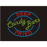 Custom Signage NEON SIGNS Deep Fried Candy Bats Real GLASS Tube BAR PUB Signboard Display Decorate Store Shop Light Sign 17*14&amp;amp;quot;