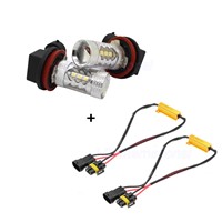 2x 50W H11/H8 LED Bulbs+2x Free Load Resistors Decoders for Ford Explorer Focus Fog Lights Kit Xenon White