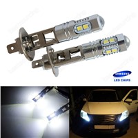 2pcs H1 Xenon White   10 SMD LED DRL Driving Fog Beam Head Light Bulb Lamp(CA304)