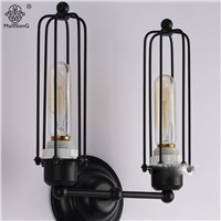 Wall Lights Industrial Vintage Decorative Lighting 2 Heads AC Iron Lamps E27 Black For Corridor Foyer Parlor Loft Home Fixture